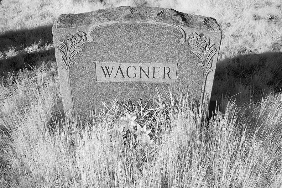 Infrared Photo of a Headstone.
